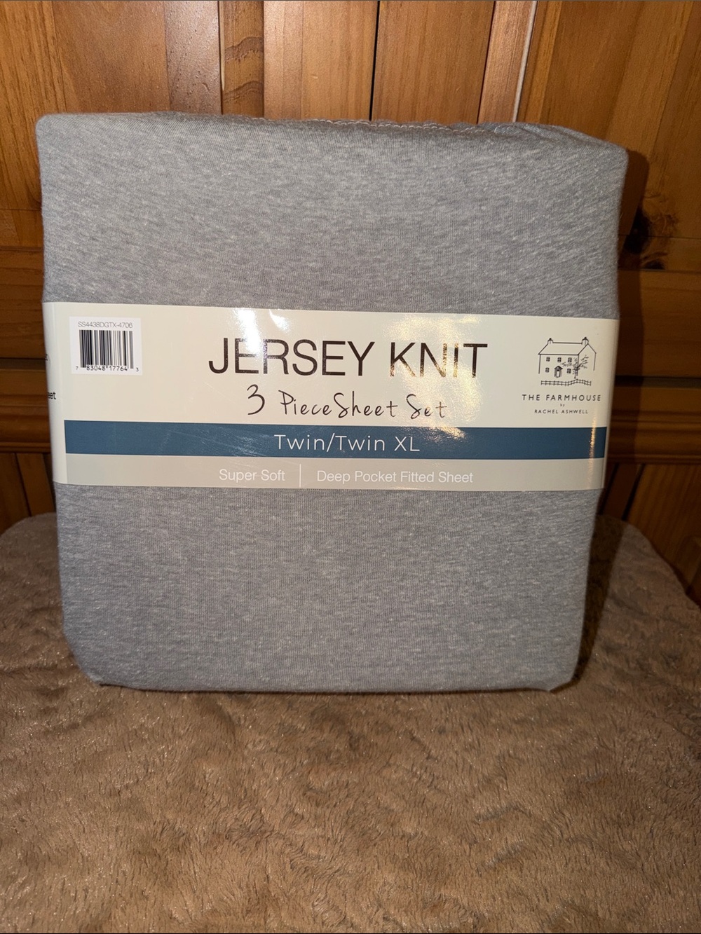 The Farmhouse Jersey Knit 3-Piece Sheet Set - Twin/Twin XL Heather Gray